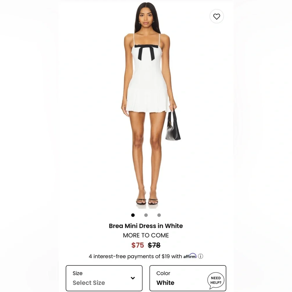 Elegant White Strapless Dress with Black Bow - Picture 1 of 3